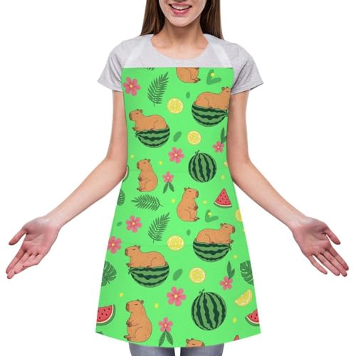 Cooking Apron for Adults with Pockets, Waterproof Oil Resistant Bib for Kitchen Restaurant BBQ Baking - color: Style (339)