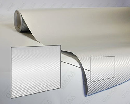 VViViD Craft 3D Carbon Fibre Textured Vinyl Sheet 1ft x 5ft for Silhouette, Cricut and Cameo Machines Including 12" x 12" Sheet of Transfer Paper (White) - color: White