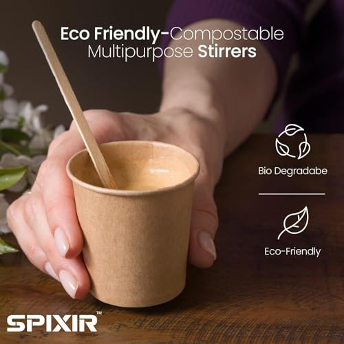 Coffee Stirrers Disposable Wooden Coffee Stir Sticks - Round-End Birchwood 7 Inches Large Wooden Stir Sticks - Pack of 2000 Wood Stir Sticks - style: 7 Inches - Pack of 2000