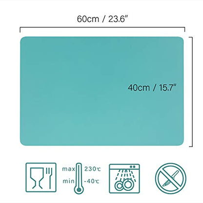 Gartful Extra Large Silicone Mat 23.6 x 15.7 inches, Silicone Crafts Sheets, Jewelry Casting Molds Mat, Desktop Protector, Placemat Pad, Nonstick Nonskid Durable, Set of 2, Black Green - color: Black Green, size: 2pcs - 23.6 x 15.7 inches