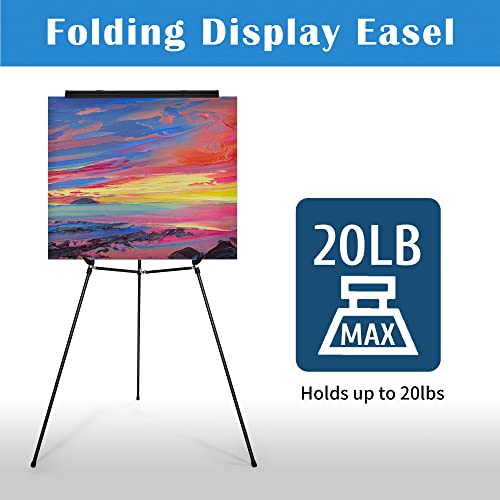 Falling in Art Aluminum Flip Chart Display Easel Stand with Adjustable Floor for Boardroom, Whiteboard, Paper Pads, Signage, 63 1/2'' High, Black,2 Pack - style: Black 2-Pack
