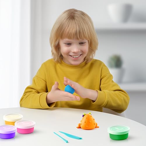 Hey Clay 15 Cans Set - Colourful Modelling Kids Air-Dry Clay 15 Cans with Sculpting Tools and Fun Interactive Instructions for Children Age 3+ (Exotic Pets) - style: Exotic Pets