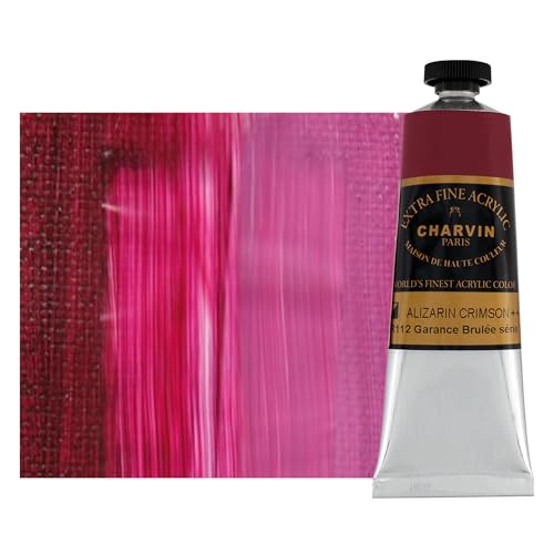 Charvin Extra Fine Professional Acrylic Paint - Alizarin Crimson, 60ml Tube, Triple-Milled, Lightfast Pigments, Open Stock Artist Acrylic Paints in Nature-Inspired Hues - color: Alizarin Crimson, size: 2.02 Fl Oz (Pack of 1)