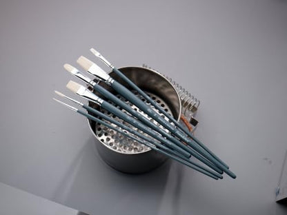 Winsor & Newton Foundation Oil Hog Brush Set, Short Handle, Flat, 3 Pack - size: Flat 4, 10 & 14