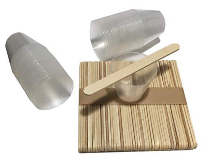 50 Mixing Sticks, 50 1oz Graduated Plastic Cups for Epoxy Resin, Polyester Resin, Paints