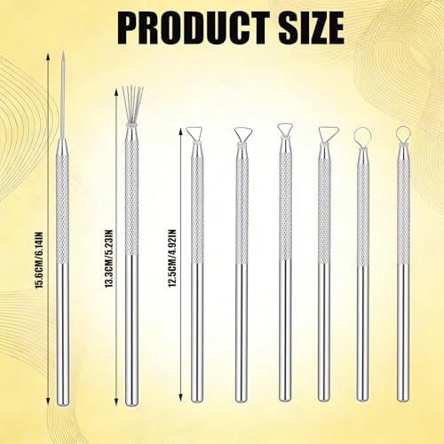 Pottery Ribbon Sculpting Tools Kit，14 Piece Set of Ceramic Edging Tools, Clay Sculpting Tool with Aluminum and Stainless Steel, Used for Carving, Modeling, with Feather Line Texture