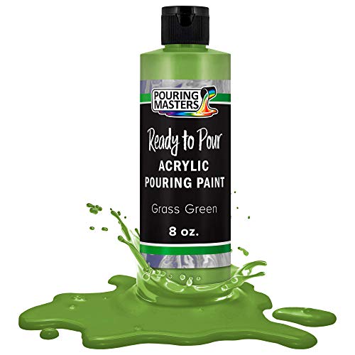 POURING MASTERS Grass Green Acrylic Ready to Pour Pouring Paint - Premium 8-Ounce Pre-Mixed Water-Based - for Canvas, Wood, Paper, Crafts, Tile, Rocks and More - color: Grass Green, size: 8 Fl Oz (Pack of 1)