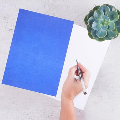 TEHAUX 50 Sheets One-Side Transfer Carbon Paper A4 Blue Graphite Tracing Paper for Artists and Crafts Pattern Transfer Drawing Supplies