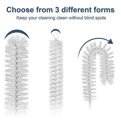 Ixiaoyoo 12 Pcs Straw Cleaner Brushes Set, 8.2 Inch Nylon Cleaning Brush | White Tube Cleaner Brushes for Tumbler, Sippy Cup, Water Bottles, Hummingbird Feeders, Pipes, Sink Drain & Pet Waterers - color: 8.2 Inch White Cleaning Brushes
