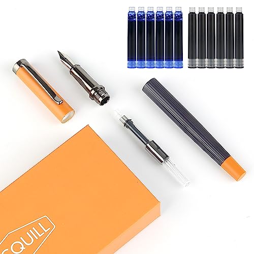 Fountain Pen Set – Fine Nib with 12 Ink Cartridges and Ink Refill Converter, Pen Gift Set for Writing Journaling Calligraphy– MU-12