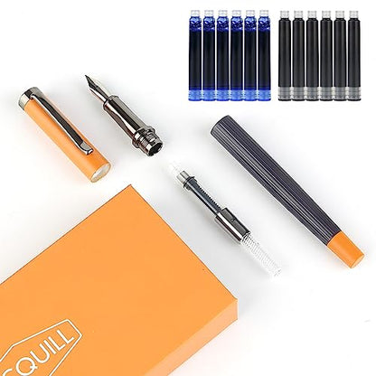 Fountain Pen Set – Fine Nib with 12 Ink Cartridges and Ink Refill Converter, Pen Gift Set for Writing Journaling Calligraphy– MU-12