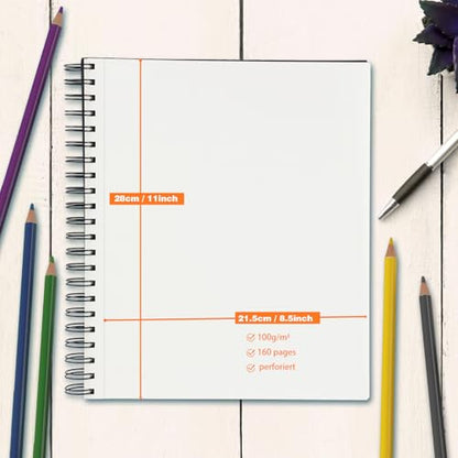 2PACK 5.5x8.5 and 1Pack 9 x 11 inches Hardcover Sketch Book，3 Pack 80-Sheets (68lb/100gsm)，Double-Sided Hardbound Sketchbook, Spiral Bound,Acid Free Painting Art Paper for Kids and Adults - size: 5.5 x 8.5 inches (2 Pack) + 9 x 11 inches (1 Pack)