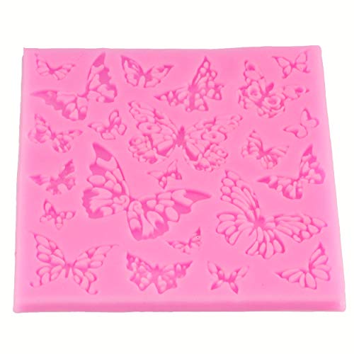 2 Pcs Assorted Hollow Butterfly Shape Molds, Fondant Cake Texture Mat, Food Grade Cake Molds,Gum Paste, Fondant, Candy, Icing, Biscuit Decor, Chocolate Bake Ware Baking Tools