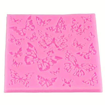 2 Pcs Assorted Hollow Butterfly Shape Molds, Fondant Cake Texture Mat, Food Grade Cake Molds,Gum Paste, Fondant, Candy, Icing, Biscuit Decor, Chocolate Bake Ware Baking Tools