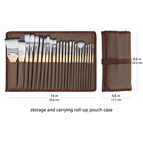 Artecho 24 pcs Paint Brushes for Acrylic Painting | Acrylic Paint Brushes for Oil, Watercolor, Acrylic, Gouache and Canvas Painting - style: 24 pcs