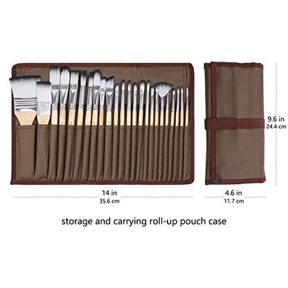 Artecho 24 pcs Paint Brushes for Acrylic Painting | Acrylic Paint Brushes for Oil, Watercolor, Acrylic, Gouache and Canvas Painting - style: 24 pcs