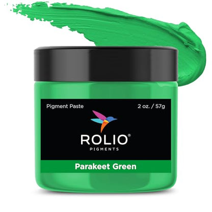 Rolio Green Pigment Paste for Epoxy Resin – Parakeet Green, 2oz Jar – Opaque Epoxy Colorant, Resin Dye Paste, High-Intensity Pigment Paste for Art, Jewelry, Crafts, Tumblers & DIY Projects - color: Parakeet Green