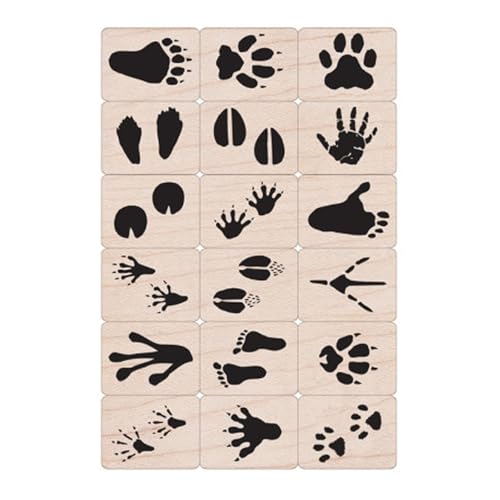 Hero Arts LL376 Ink 'n' Stamp Wood Sets, Animal Prints - color: Animal Prints
