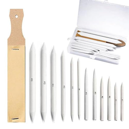 13 / 20Pcs Double-end Blending Stumps Tortillions Set with Sharpener Sharpener Artist Sketching Drawing Tool for Blending Tool