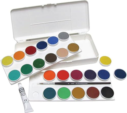 Grumbacher Opaque Watercolor Set, 24 Colors & Brush, 1 Count (Pack of 1) - color: 24 Colors & Brush, style: Opaque