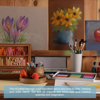 PATIKIL Green Oil Pastels, 48Pcs Soft Oil Crayons Pastels Stick Vibrant and Creamy Art Supplies Bulk for Artists Beginners Art Painting Drawing Blending Graffiti Gallery - color: Green