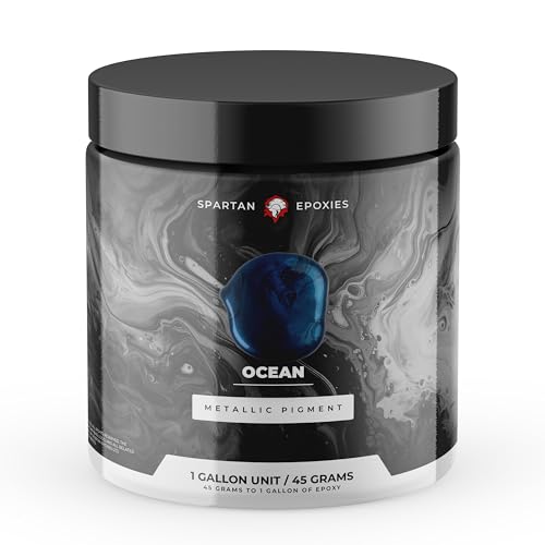 Spartan Epoxies Metallic Pigment Powder for Epoxy - 30 Unique Colors, 4oz for 1 Gallon and 12oz for 3 Gallons of Clear Epoxy, Made in the USA (Ocean, 4oz (45 Grams)) - color: Ocean, size: 4 oz (45 grams)