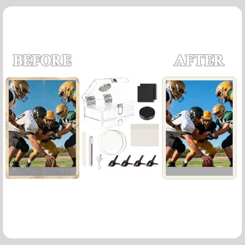 DEDC Card Cleaning Kit Flattening Restoration Repair Care Sport Card with Heat Pen, Acrylic Humidor and Accessories – Complete Solution for TCG Collectors and Enthusiasts Alpha - style: DEDC ALPHA