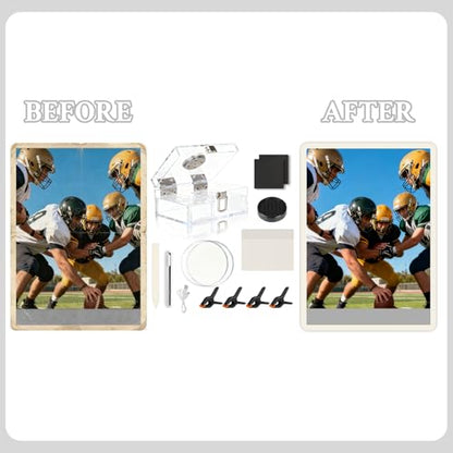DEDC Card Cleaning Kit Flattening Restoration Repair Care Sport Card with Heat Pen, Acrylic Humidor and Accessories – Complete Solution for TCG Collectors and Enthusiasts Alpha - style: DEDC ALPHA
