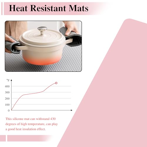 Silicone Placemats, 2Pcs 15.7"x 11.8"x 0.03" Pink Silicone Table Mat, Silicone Mats for Baking, Jewelry, Kitchen Counter - color: Pink, size: 15.7"x 11.8"