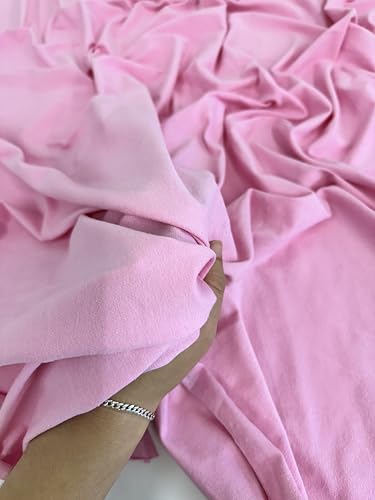 Cotton Jersey Spandex Fabric - Soft - Breathable - All Way Stretch Fabric - Medium Weight - Perfect Choice for Baby Grow, Tshirts, and Cotton Jersey Sheets - 58 Inches Wide - 1 Yard (Baby Pink) - color: Baby Pink