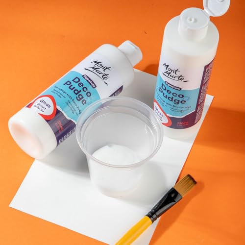 Mont Marte Deco Pudge Craft Varnish Signature 236ml (8 US fl.oz) – Gloss, Multi-Purpose Clear Craft Sealer, Varnish and Decoupage Glue, Ideal for Acrylic Paints, Paper, Wood, Ceramics, Fabrics, Clay - color: Gloss, size: 8 US fl oz