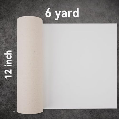 PHOENIX 12 Inch Wide x 6 Yard (18 Feet) Long Canvas Roll | 100% Cotton 11 Oz. Gesso Primed, Ready to Use Unstretched Professional Roll of Canvas for Oil & Acrylic Painting - size: 12 inch x 6 yard, style: 11 oz.