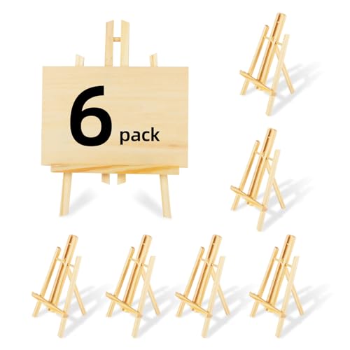 16"x7.7" Wooden Easel, Easel Stand for Painting, Tabletop Easel for Artist/Students/Beginners, Portable Canvas Photo Picture Sign Holder 6Pack - style: 16'' - 6 PK