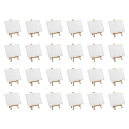 PATIKIL 6x4 Canvas Boards for Painting, 24Pack Cotton Wood Frame Rectangle Triple Primed Stretched Blank Canvas Panel for Acrylic, Oil, Tempera Paint,White - size: 6x4"