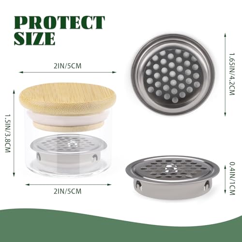 4 Pack Acrylic Nail Brush Cleaner Dappen Dish with Lid, Mesh Layered Nail Art Brush Monomer Liquid Wash Cup Glass Removal Jar for Sequins Glitter Powder, 1.5in High - color: 1.5in High