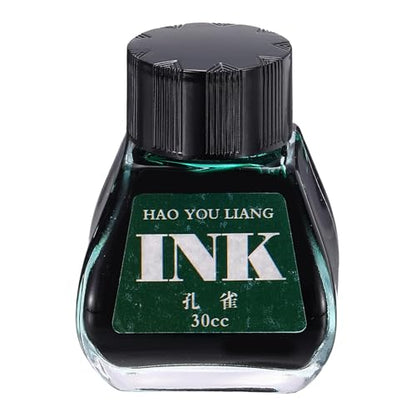 PATIKIL Fountain Pen Ink Peacock Green, 30ml Calligraphy Pen Bottled Ink Non-Carbon Colorful Smooth Flow Color Dip Drawing Set Art Supplies for Writing Painting Journaling - color: Peacock Green