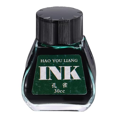 PATIKIL Fountain Pen Ink Peacock Green, 30ml Calligraphy Pen Bottled Ink Non-Carbon Colorful Smooth Flow Color Dip Drawing Set Art Supplies for Writing Painting Journaling - color: Peacock Green