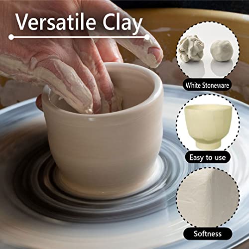 Old Potters Mid High Fire White Stoneware Clay for Pottery | Cone 6-10 | Ideal for Wheel Throwing, Hand Building, Sculpting | Great for All Skill Levels | Greenware Clay, 10 lbs. - size: 10 lb