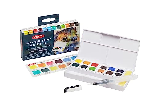 Derwent Inktense Paint 12 Pan Palette #1 - size: 1 Count (Pack of 1), style: 12 Half Pans #01
