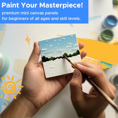 Mini Canvas for Painting 4x4 inch, 72 Pack Small Canvases Bulk for Kids Art Novices, Acrylic Oil Painting Canvases for Leisure Art, Blank Canvas Panels Gesso Primed Acid-Free 100% Cotton - size: 4"x4" - 72pcs
