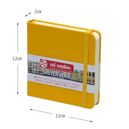 Talens T9314-114M 441793 Art Creations Sketchbook, Drawing Notebook, 4.7 x 4.7 inches (12 x 12 cm), Golden Yellow - color: goldenyellow, size: 12×12cm
