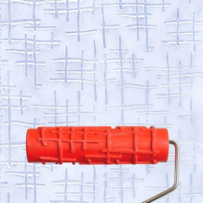 7"DIY Patterned Paint Roller | Decorative Art Texture Roller | Embossing Texture Rubber Roller Painting Supplies | Pattern Art Texture Tools for Household Wall Painting (BK096R) - style: BK096R