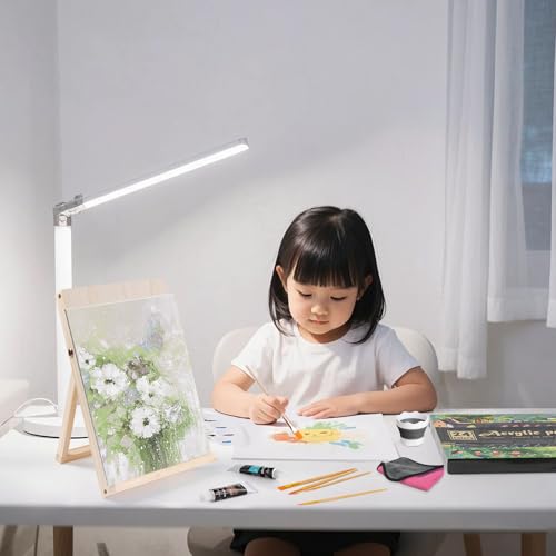 LEYEDZ 41PCS Acrylic Paint Set,Art Kit for Kids Adults Beginners | 24 Acrylic Paints,8 Brushes,5 Canvas Panels,Palette,Cup & Towel,Foldable Adjustable Table Easel for Home School Travel