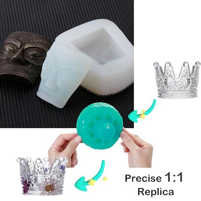 BBDINO Silicone Mold Making Kit Super Elastic Clear Liquid Silicone 2.42lbs | 1A:1B Mixing -Self Degassing -3 Hrs Fast Cure Platinum Mold Making Silicone for Casting Resin/Silicon/Candle/Soap Molds - color: 38.8 Oz Clear