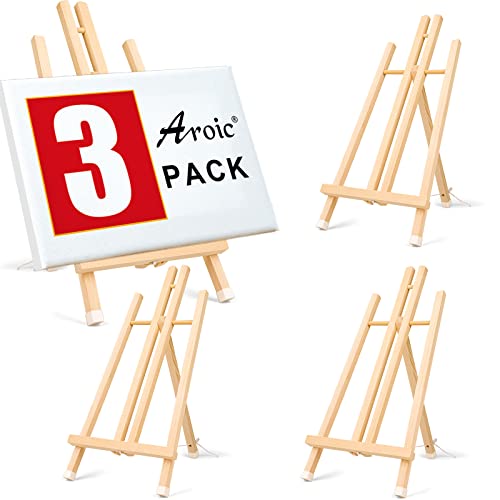 3 Pack 15 Inch Wood Easels, Easel Stand for Painting Canvases, Art, and Crafts, Tripod, Painting Party Easel, Kids Student Tabletop Easels for Painting, Portable Canvas Photo Picture Sign Holder - style: 15"-3p