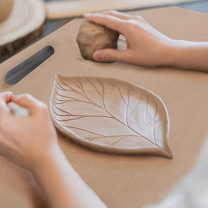 ZENFUN Clay Wedging Board, 12 x 18" Portable Clay Board with Built in Handle, Sturdy 8mm Thickness Wooden Mat Mud Board for Clay Crafts, Drafting Art, Ceramics Pottery Tools