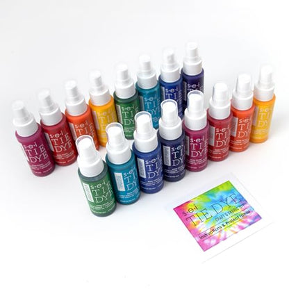 SEI 16 Pack Classic Dye Spray Kit, Tye Dye Kits for Large Groups, Pre-Mixed Water Based Fabric Dye, Spray Bottle Included, Spray Paint for Clothes - color: Classic 16 pack