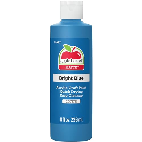 Apple Barrel, Matte Acrylic Paint, 8 fl oz, Bright Blue, (Pack of 12) - size: 8 Fl Oz (Pack of 12)