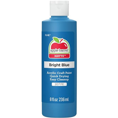Apple Barrel, Matte Acrylic Paint, 8 fl oz, Bright Blue, (Pack of 12) - size: 8 Fl Oz (Pack of 12)