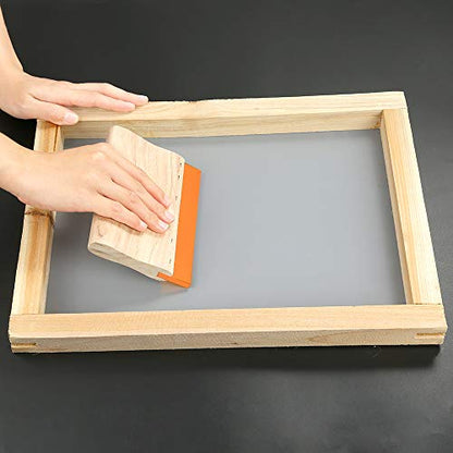 Caydo 3 Pieces 3 Sizes Screen Printing Squeegee, 75 Durometer Wooden Ink Scraper for Screen Printing Fabric, 5.9 Inch, 9.4 Inch and 13.7 Inch - size: 3Sizes